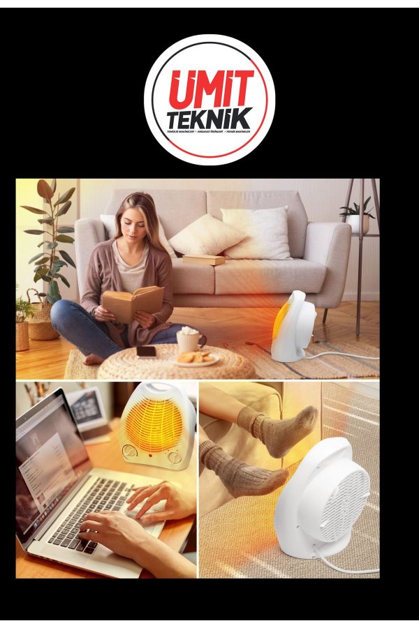 ProX Hızlı Motor 3 Kademeli Mobil Sessiz Devrilme Sensörlü 2000Watt Elektrikli Fanlı Isıtıcı - Görsel 2