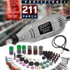 Pro 215pcs Multi 6 Kademe Devirli Çantalı Dramel Gravür Seti Hobi Set, Esnek Şaft 4 İşkence Hediye - Görsel 2