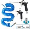Kompresör Spiral Hava Hortumu 8 mm 15 m Hava Jakı Hava Tabancası Recor 3 Pcs Seti