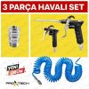 Kompresör Spiral Hava Hortumu 8 mm 15 m Hava Jakı Hava Tabancası Recor 3 Pcs Seti - Görsel 3