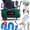 24 Litre Çift Hava Çıkışlı 2 Hp 8 Bar 116 Psi Klk25 Hava Kompresörü+ 15mt Horum + Boya Tabancası Set