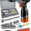 Pro 64 Parça Jsr1800 Professionel Akülü Vidalama Matkap,krom Kaplı Çelik 40 Parça Cırcırlı Lokma Set