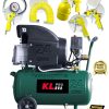 Profesyonel 24 Litre Çift Hava Çıkışlı 2 Hp 8 Bar 116psi Klk25 Hava Kompresörü 5 Parça Havalı Set