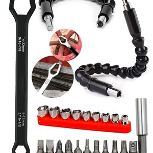 Çift Başlıklı Torx Anahtar Tornavida Matkap Adaptör Bits Esnek Açı Uzatma Çubugu T/h/ph/torx Set