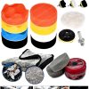 Pro15pcs 115mm Pasta Cila Polisaj Süngeri,fırça Mikrofiberbez,pastacila Sünger Matkap Parlatma Seti