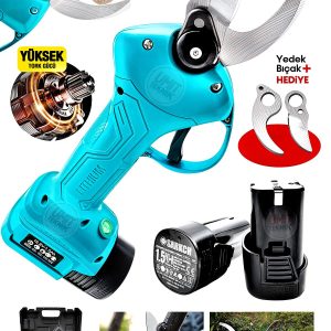 Ergonomik Kusursuz Kesim Li-ion 2x Çift Akülü Taşıma Çantalı Dal Budama Makinesi