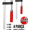 Premium Kalite 400,300,200,150mm F Tipi Ahşap Çelik Mobilyacı Mengene Kıskaç Işkence 4 Set-2 - Görsel 3
