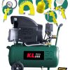 50 Litre Profesyonel Çift Hava Çıkışlı 2 Hp 8 Bar 116psi Klk50 Hava Kompresörü + 5 Parça Havalı Kit - Görsel 4