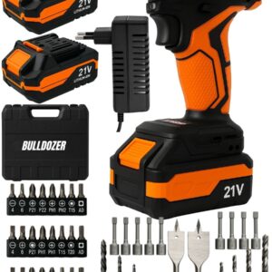 Bulldozer BL-21560 21V Çift Akülü Kömürsüz Şarjlı Matkap Seti – 10 mm Metal Mandrenli