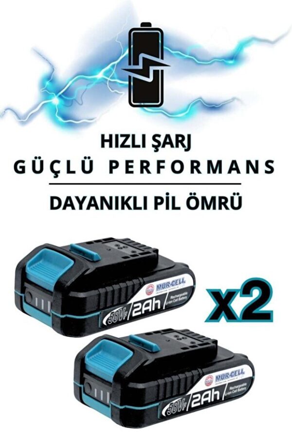 Mur-Cell Mur-pl10w-mavi 21v 2.0ah Profesyonel Çift Batarya Şarjlı Alçıpan Vidalama - Görsel 3