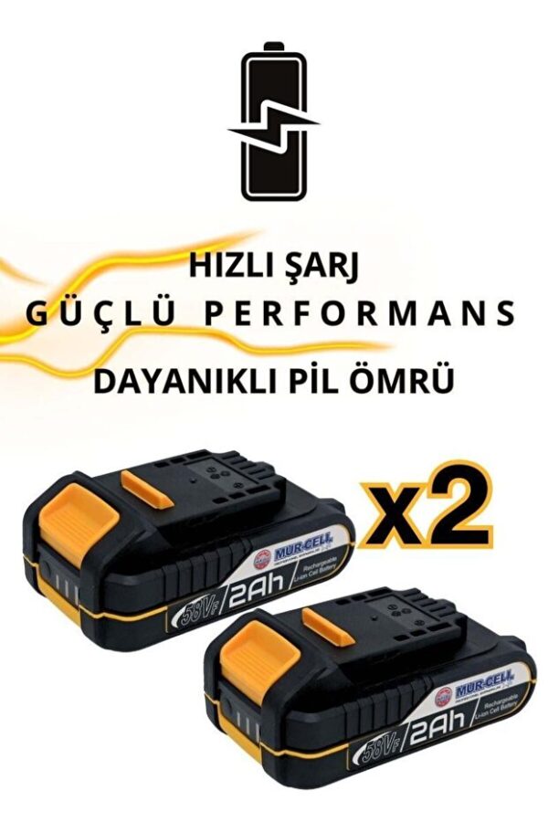 Mur-Cell Mur-pl10w Sarı 21v 2.0ah Profesyonel Çift Batarya Şarjlı Alçıpan Vidalama Sarı Kömürsüz - Görsel 3