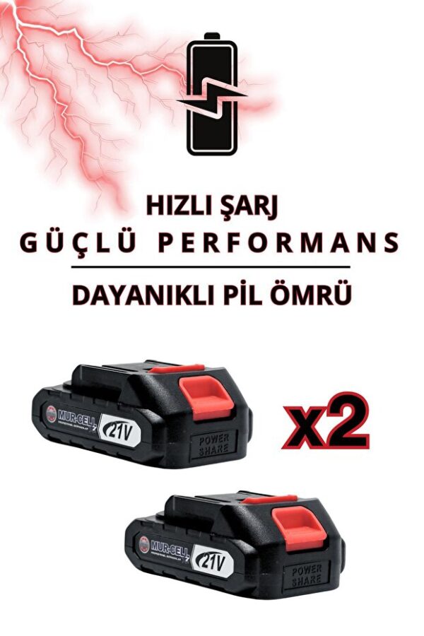 Mur-Cell 21v Çift Akülü Yüksek Basınçlı Püskürtme Boya Tabancası Şarjlı Ilaçlama & Boya Makinesi - Görsel 2