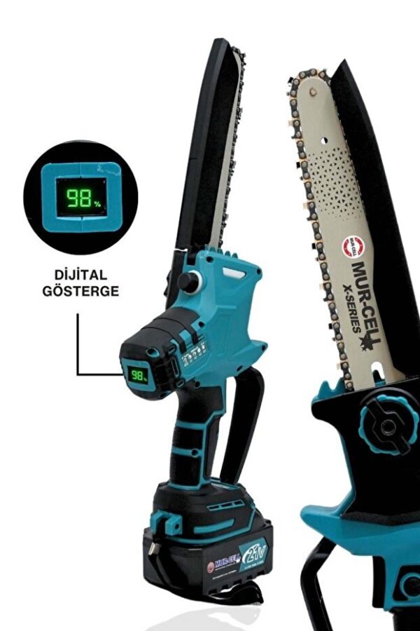 Mur-Cell Mur-9108 Dal Budama Testeresi Kömürsüz Otomatik Yağlamalı Dijital Göstergeli 21v 3 Amper - Görsel 3