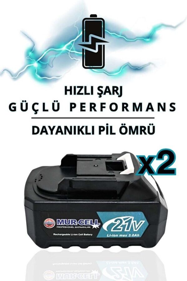 Mur-Cell Mur-9108 Dal Budama Testeresi Kömürsüz Otomatik Yağlamalı Dijital Göstergeli 21v 3 Amper - Görsel 4