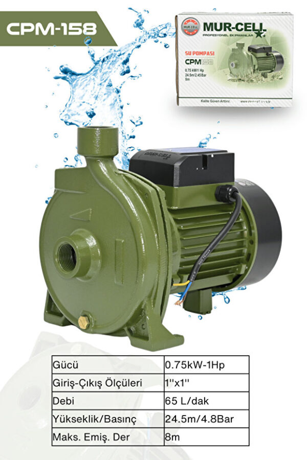 Mur-Cell Cpm-158 Su Pompası 0.75kw 1hp Santifürüj Pompa - Görsel 4