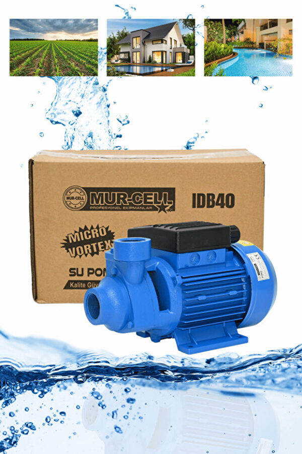 Mur-Cell Idb40 Su Pompası Bakır Sargılı Santifirüj Pompa Kendinden Emişli Motor 0.5hp - Görsel 2