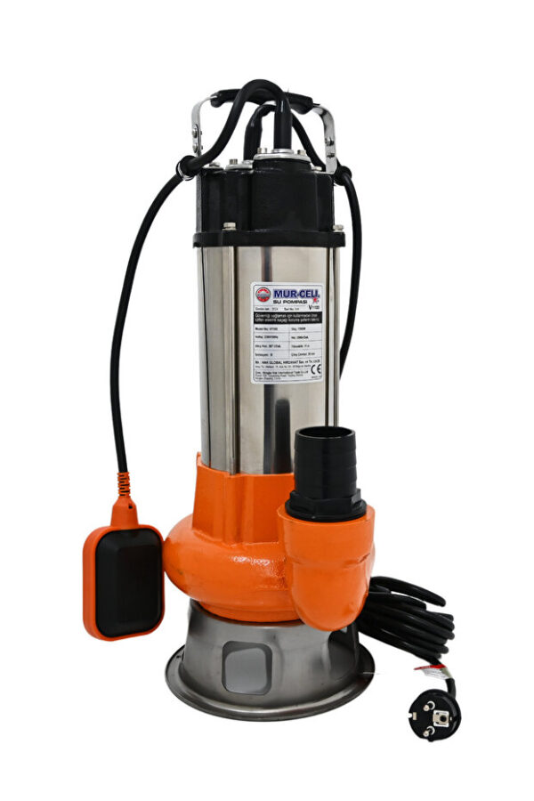 Mur-Cell V1100f Bıçaksız Bakır Sargılı Drenaj Pompası Termik Korumalı 1.1kw 1.5hp