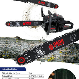 Mur-Cell Hr-5800a Dark Night Benzinli Testere Hızar Motoru Ağaç Dal Budama 45.2cc 2.6hp