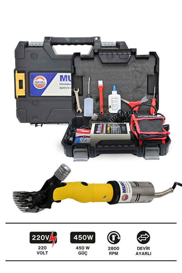 Mur-Cell Sxl 2020d 450watt Şarjlı Koyun Kırpma Makinesi Yedek Bıçaklı - Görsel 2