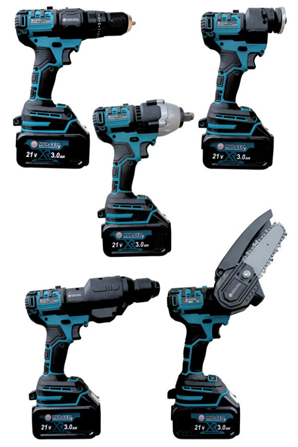 Mur-Cell MUR-9019 5 Lİ Değişen Kafa Budama Testeresi Taşlama Darbeli Vidalama Kırıcı Hilti - Görsel 3