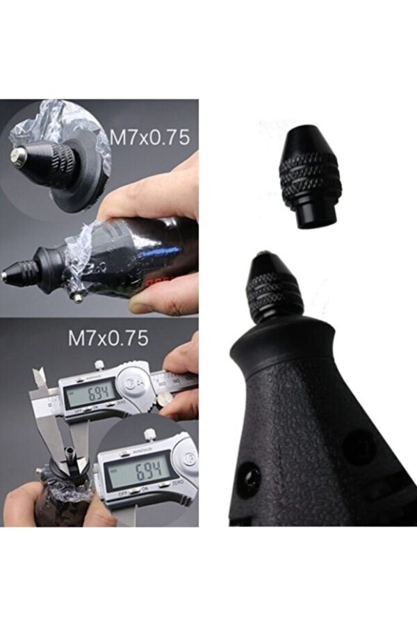 Banco Bn5 Ban-co Mini Gravür Makinası Için Otomatik Mandren 3 Çeneli Anahtarsız Mandrel 7mm Penset - Görsel 2