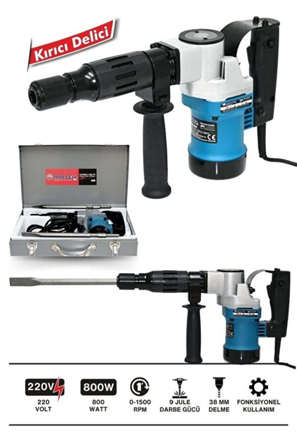 Mur-Cell Jh-0810 800w 38mm Profesyonel Pnömatik Kırıcı Delici Büyük Hilti - Görsel 2