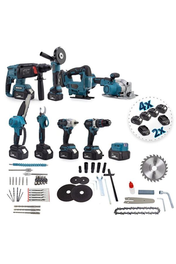 MAXPLUS MAXSTAR BL MOTOR 9 LU SET MATKAP TAKIMI ÇOKLU 2X ŞARZ CİHAZİ