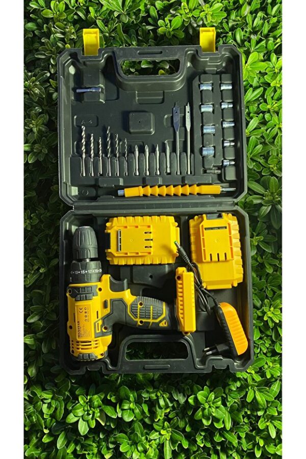 Maxstar Şarjlı matkap 24v 5ah Li-on çift bataryalı 24 parça Uç hediyeli