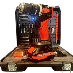 Maxstar matkap darbeli vidalama kömürsüz fırçasız motor darbeli 84 parça full setli çantalı