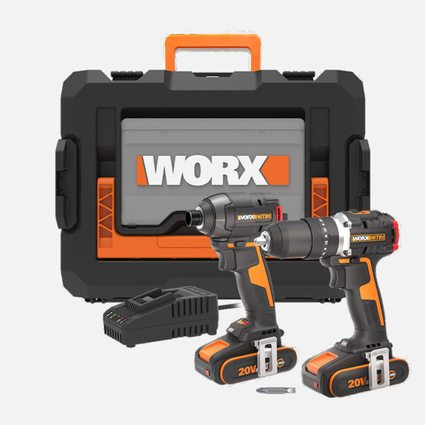 Worx WX925 20Volt/2.0Ah Çift Akülü Kömürsüz Profesyonel Şarjlı Darbeli Matkap + WX265 Kömürsüz Darbeli Tornavida  Seti - Görsel 2