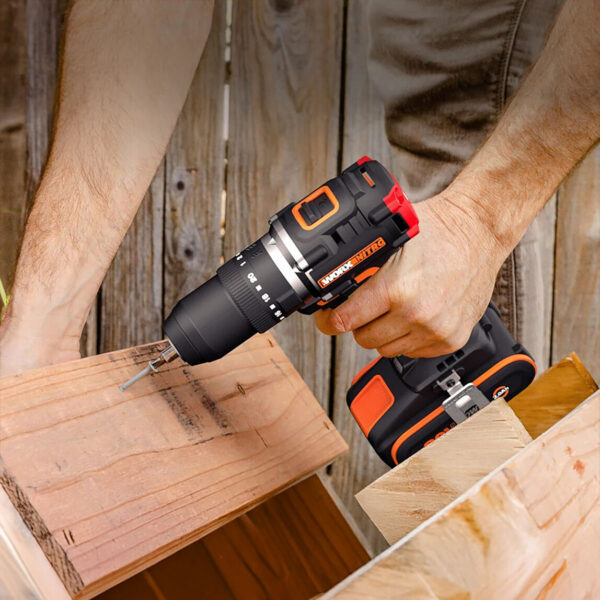 Worx WX925 20Volt/2.0Ah Çift Akülü Kömürsüz Profesyonel Şarjlı Darbeli Matkap + WX265 Kömürsüz Darbeli Tornavida  Seti - Görsel 8