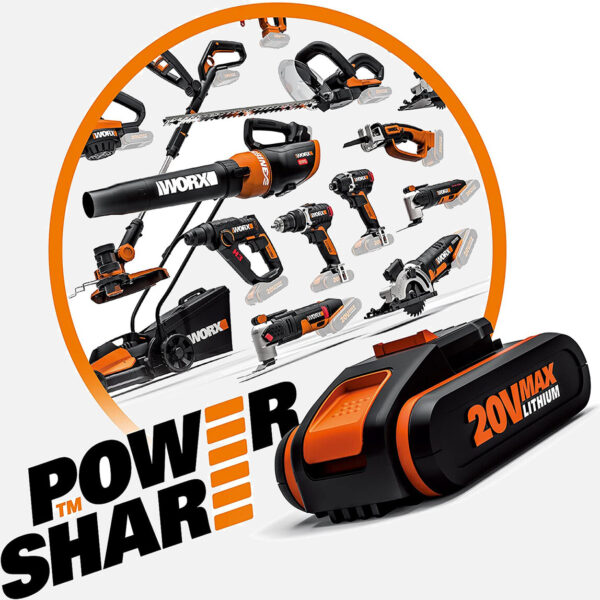 Worx WX925 20Volt/2.0Ah Çift Akülü Kömürsüz Profesyonel Şarjlı Darbeli Matkap + WX265 Kömürsüz Darbeli Tornavida  Seti - Görsel 13