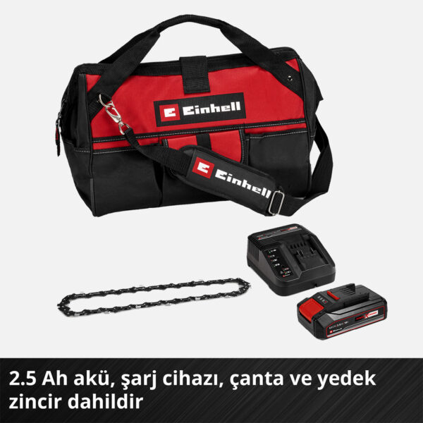 Einhell GE-PS 18/15 Li Bag Kit Çantalı Akülü Dal Budama Testeresi Zincir Hediyeli - Görsel 10