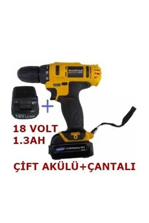 Maxstar Tools Turbo 18v 1.300 Ma Turbo X2 Li-ion Çift Akülü Vidalama Şarjlı Matkap - Görsel 2