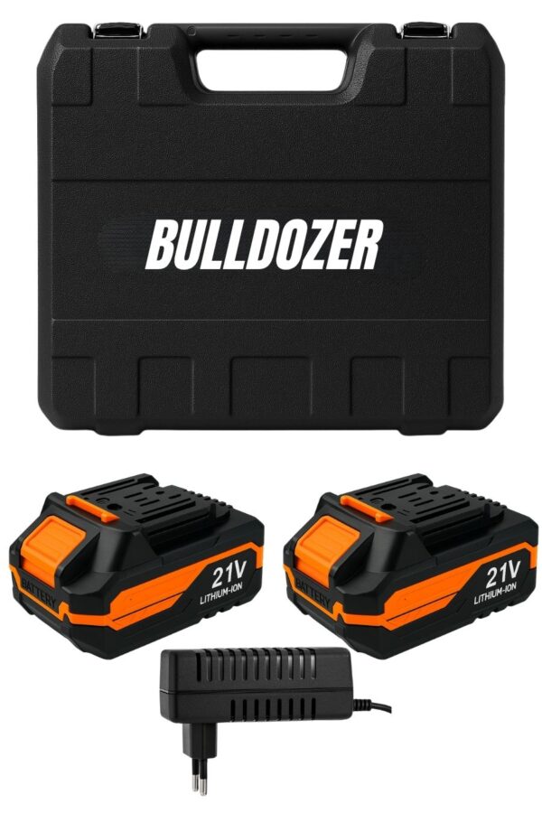 Bulldozer BL-21560 21V Çift Akülü Kömürsüz Şarjlı Matkap Seti – 10 mm Metal Mandrenli