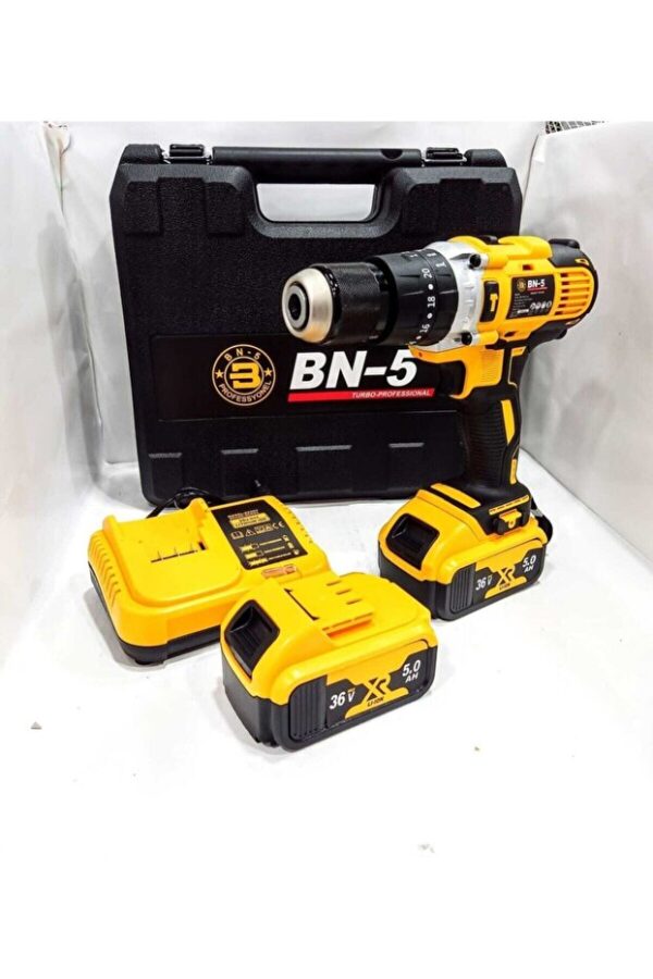 Bn-5 Banco 36 Volt 5 Ah Metal Şanzımanlı Darbeli Şarjlı Matkap Vidalama - Görsel 3